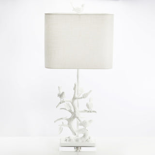 Bird on Branch Table Lamp, 29"H