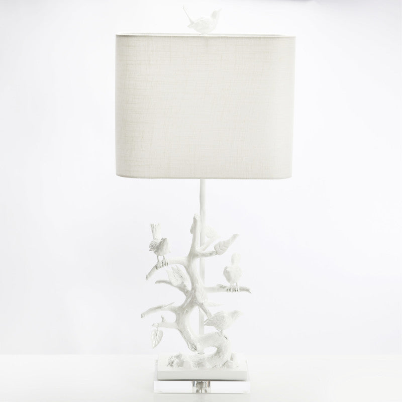 Bird on Branch Table Lamp, 29"H