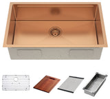 HIGOLD 30 inch Workstation Kitchen Sink with Cutting board, Rose Gold