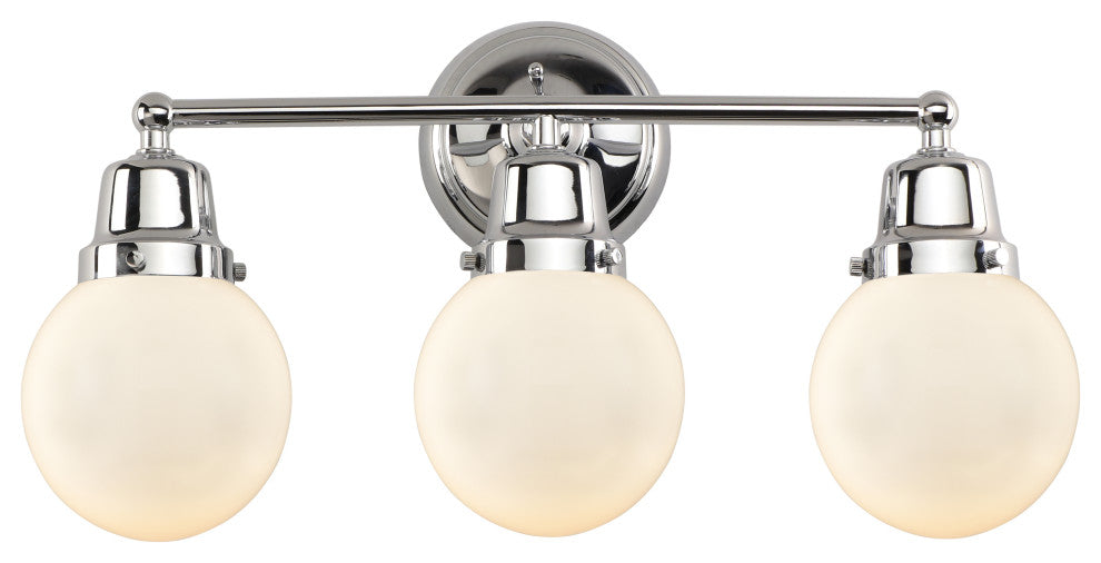 Innovations 623-3W-PC-G201-6 3-Light Bath Vanity Light, Polished Chrome