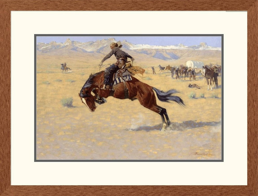 "A Cold Morning on The Range" Framed Digital Print by Frederic Remington, 31x23"
