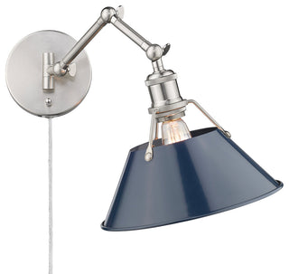 Orwell Articulating Wall Sconce in Pewter with Matte Navy