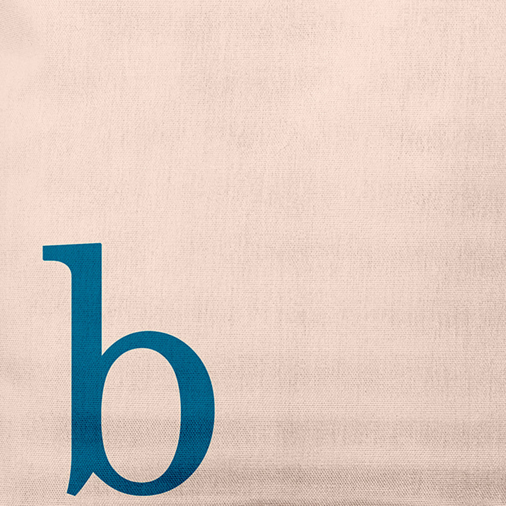 18"x18" Modern Monogram Decorative Throw Pillow, Autumn Blue