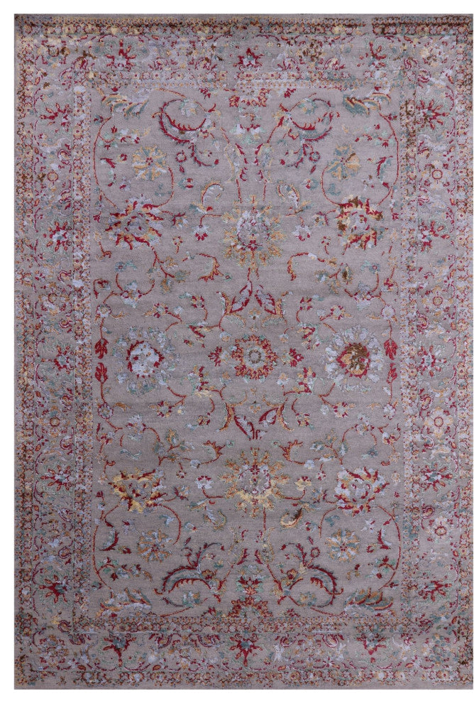 Persian Wool and Silk Handmade Rug 6' 1" X 9' 1" Q7112
