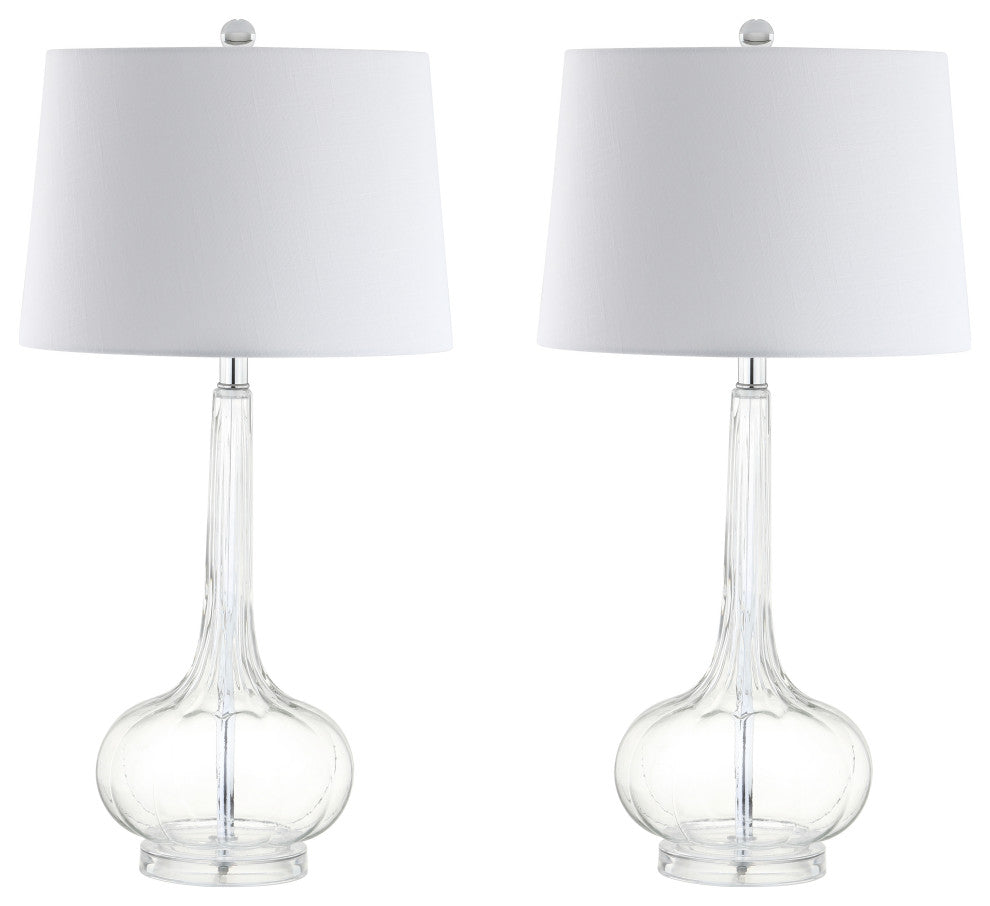Bette 28.5" Glass Teardrop Table Lamp, Set of 2
