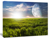 Green Field under Bright Sunlight, Landscape Canvas Art Print, 40"x30"