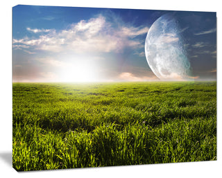 Green Field under Bright Sunlight, Landscape Canvas Art Print, 40"x30"