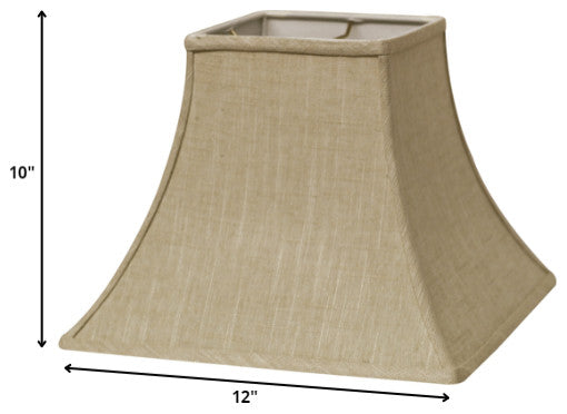 12" Light Wheat Premium Square Bell Slanted Linen Lampshade