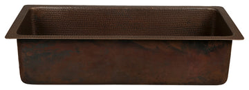 28" Rectangle Hammered Copper Bar Sink