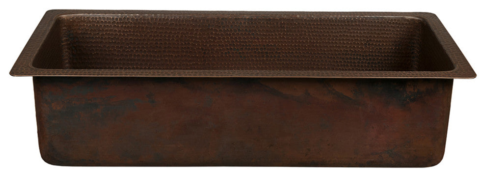 28" Rectangle Hammered Copper Bar Sink