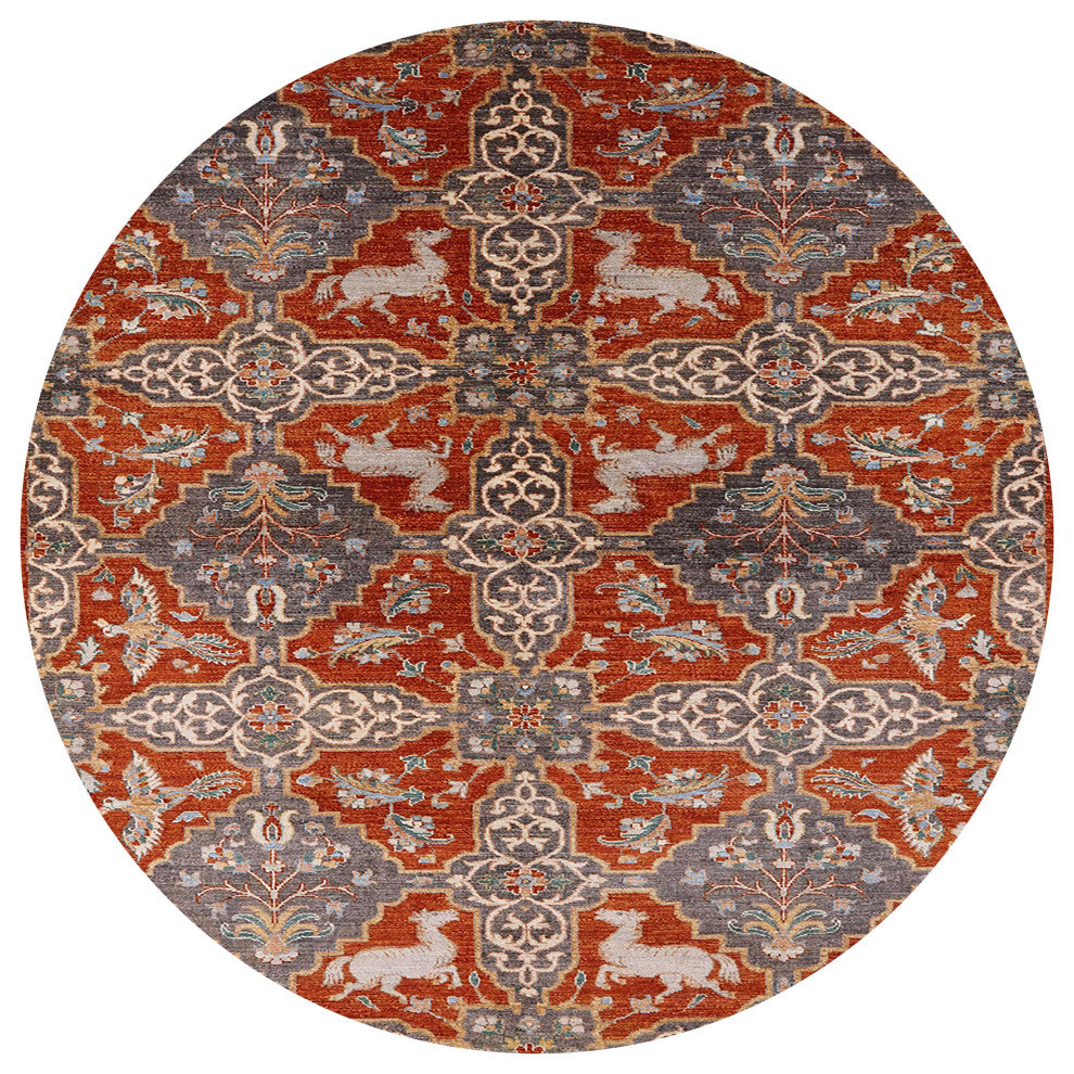 Ahgly Company Indoor Round Mid-Century Modern Area Rugs, 7' Round