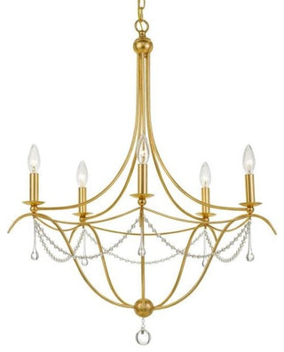 Metro 5-Light Chandelier, Antique Gold