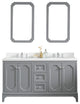 60" Wide Cashmere Gray Double Sink Quartz Carrara Bathroom Vanity