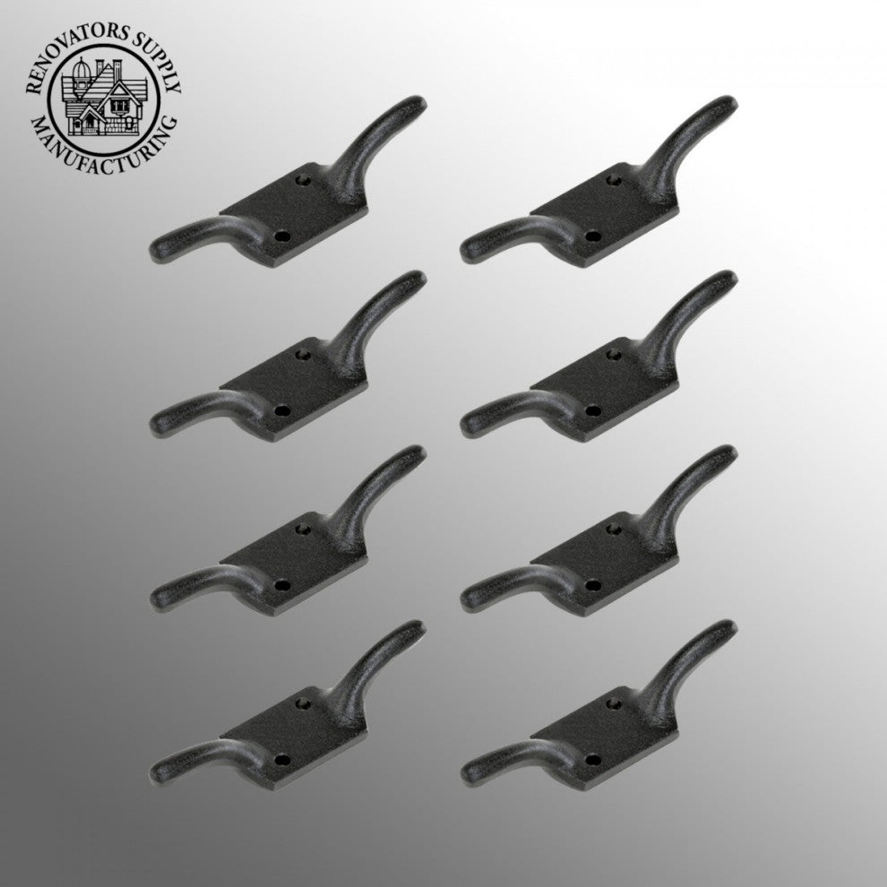 Wrought Iron Window Cleat Hook Black 4" H Pack of 8 |