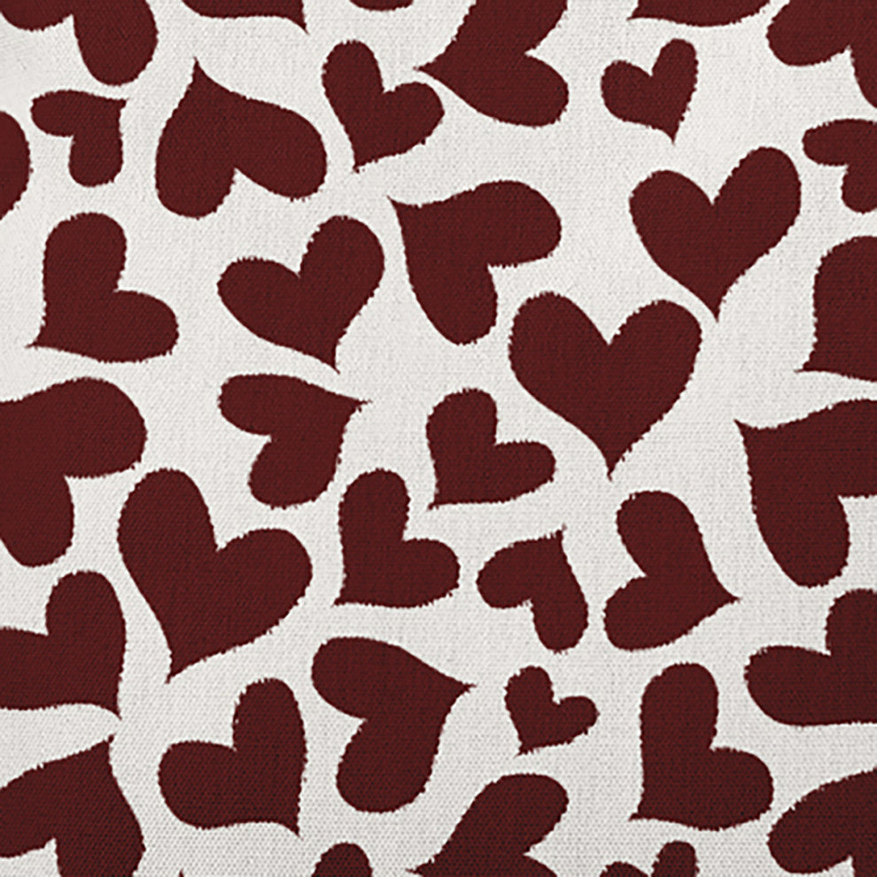 20" x 20" Patterned Hearts Valentines Decorative Indoor/Outdoor Pillow, Maroon