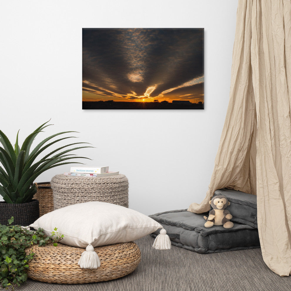 Sunset Indian River Inlet Coastal Landscape Canvas Wall Art Print, 24" X 36"