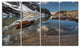 Sapphire Mountain Lake View, Landscape Canvas Art Print, 48"x28", 4 Panels