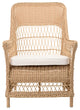 Dawn Chair With Cushion, Natural Finish, Canvas White Upholstery