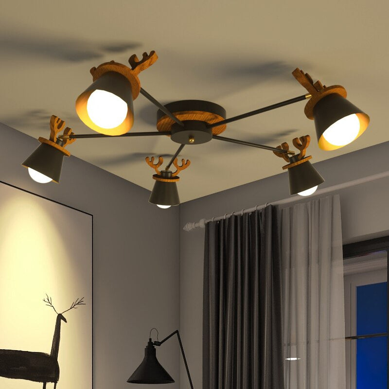 MIRODEMIÂ® Cap-d'Ail | Creative Ceiling Light with Deer Antlers Design, 8 Lights