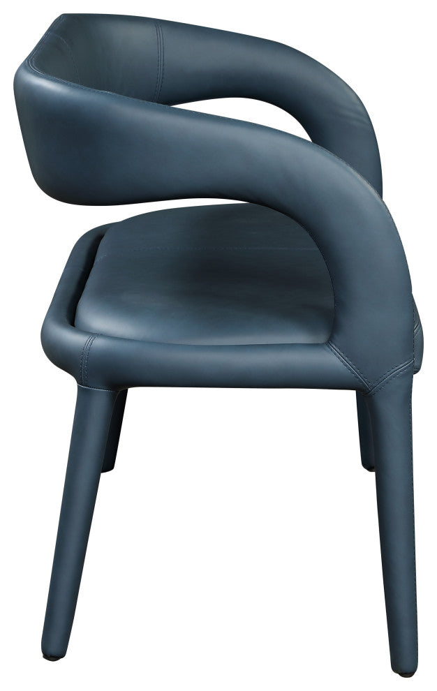 Sylvester Faux Leather Bench, Navy