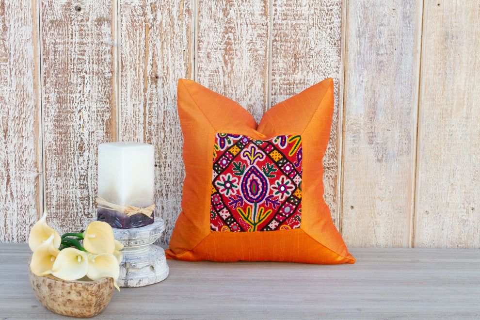 Swra Indian Silk Decorative Pillow