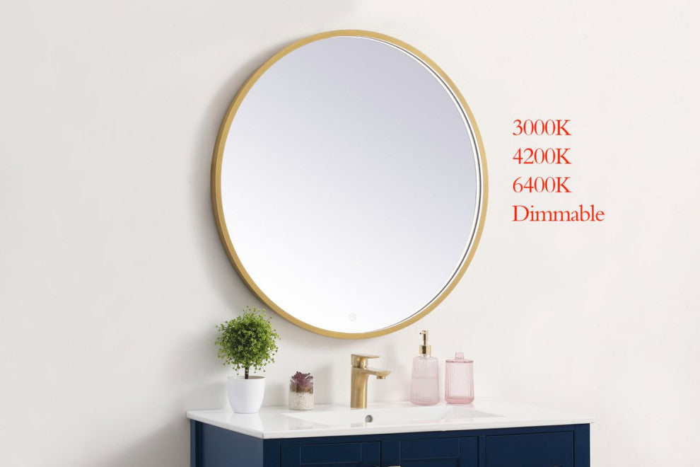 Modern Brass Led Mirror