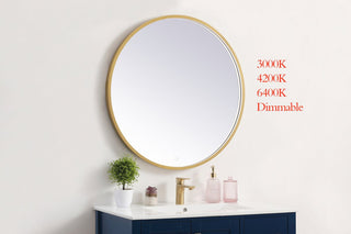 Modern Brass Led Mirror