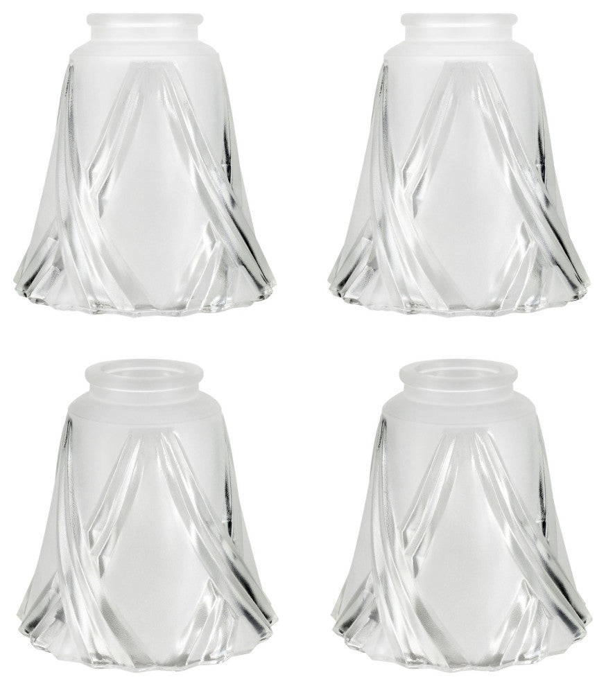 23124-4 Replacement Clear & Frosted Ceiling Fan Glsss Shade, 4 Pack.
