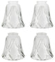 23124-4 Replacement Clear & Frosted Ceiling Fan Glsss Shade, 4 Pack.