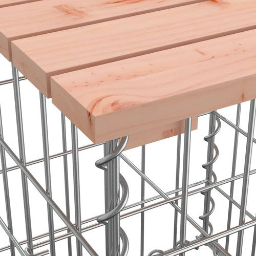 vidaXL Patio Bench with Gabion Basket Garden Outdoor Seating Solid Wood Douglas