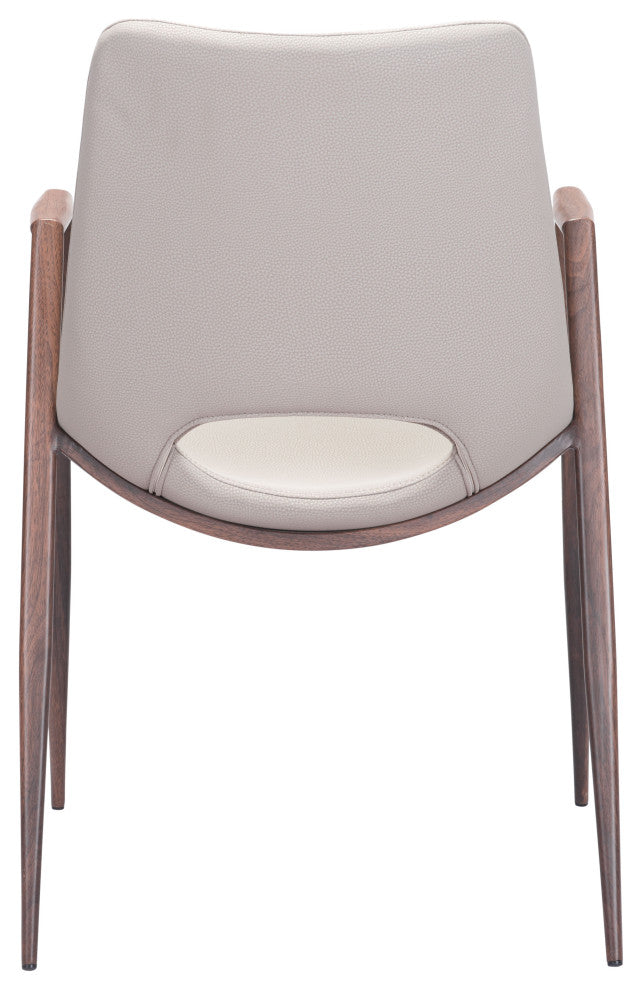 Desi Dining Chair, Set of 2 Beige/Walnut