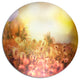 Scenic Meadow Over Mountains, Landscape Round Wall Art, 23"