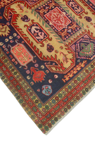 Fine Vintage Distressed Jazmine Navy/Rust Runner, 4'9x9'11