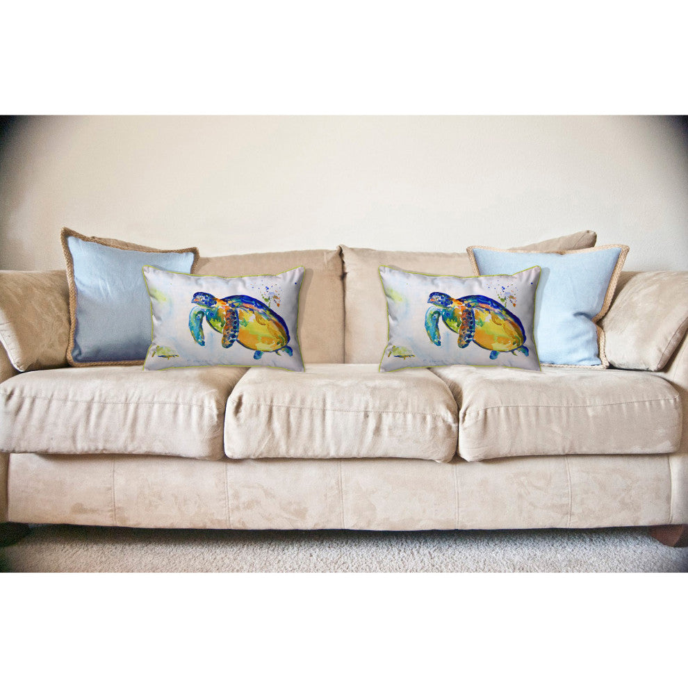 Blue Sea Turtle II Large Indoor/Outdoor Pillow 16x20