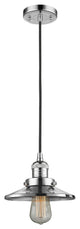 1-Light Railroad 8" Mini Pendant, Polished Chrome