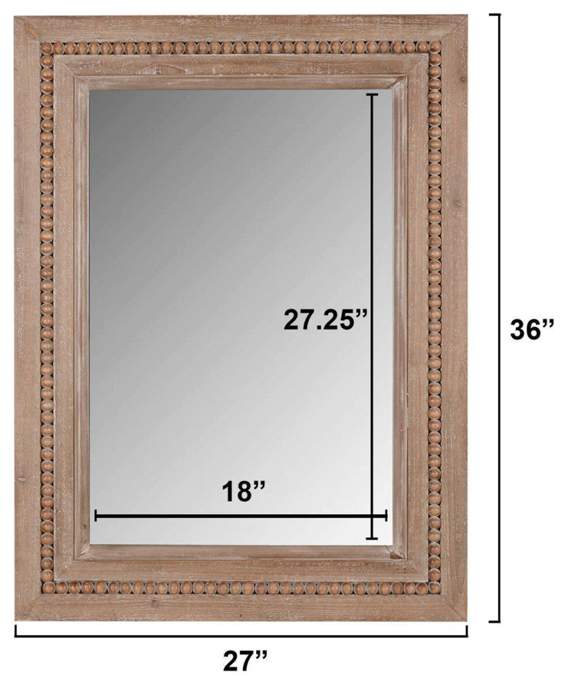 Square Accent Wooden Wall Mirror