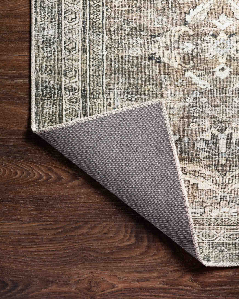 Layla Lay-13 Antique/Moss Printed Area Rug by Loloi II, 2'6"x12'