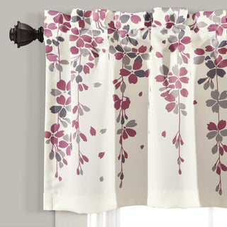 Weeping Flower Room Darkening Valance, Purple/Gray