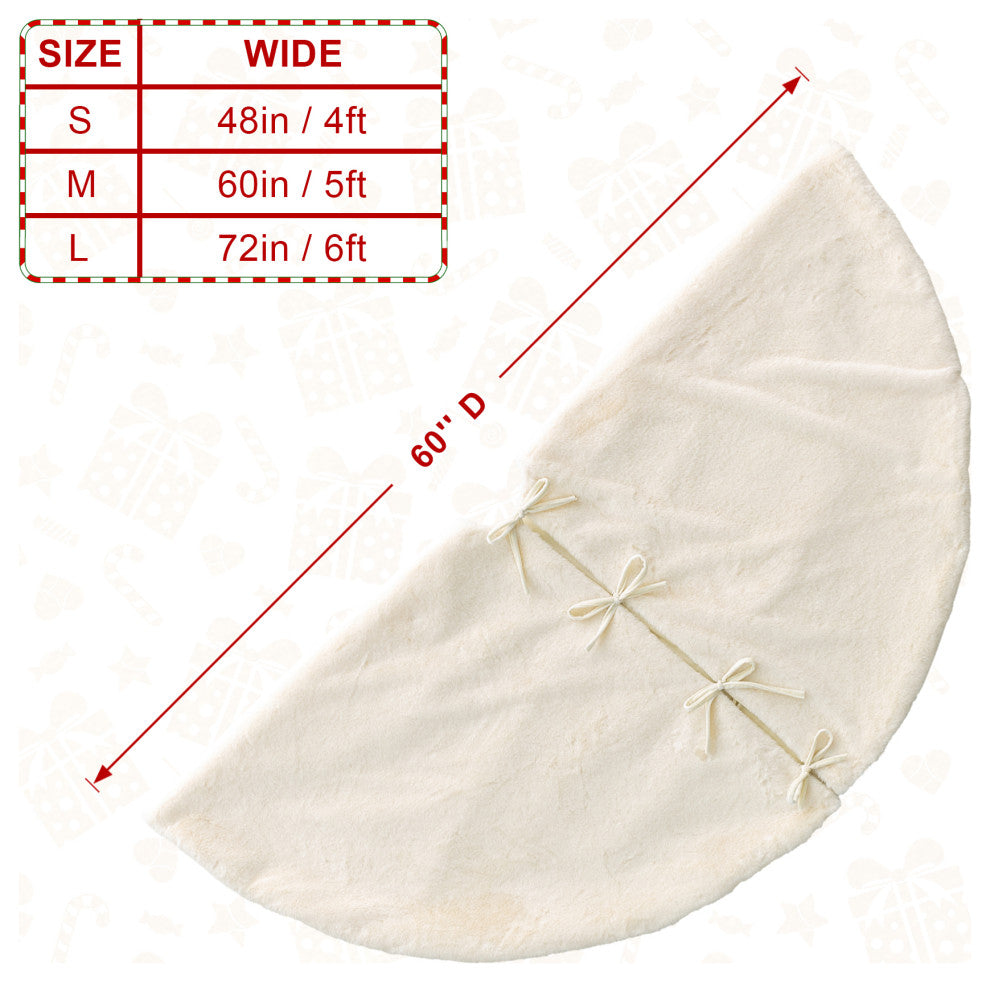 60"D Faux Rabbit Fur Christmas Tree Skirt