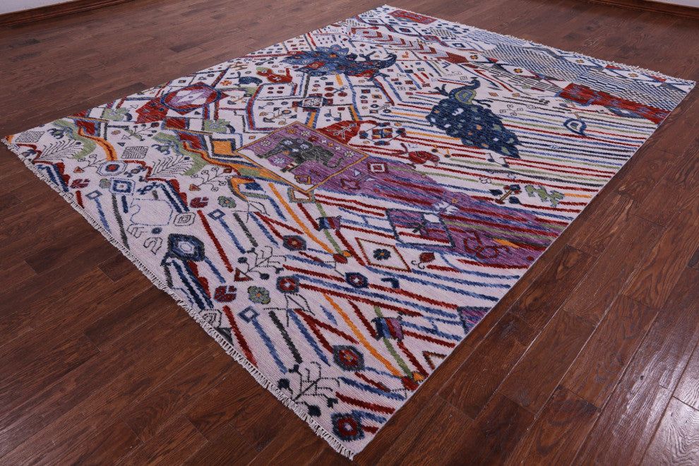 8' 1" X 10' 2" Moroccan Hand-Knotted Wool Rug - Q15859