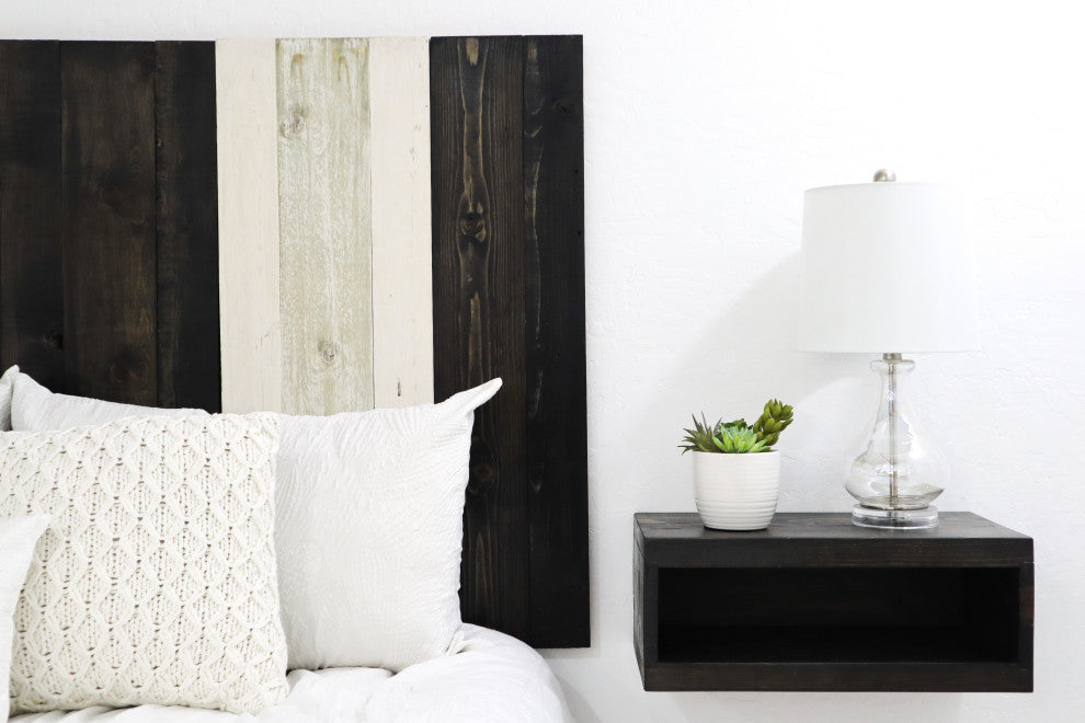 Handcrafted Headboard, Leaner Style, Noir Mix, Full