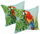Spun Polyester 17" Outdoor Throw Pillows, Set of 2, Parrot Palm