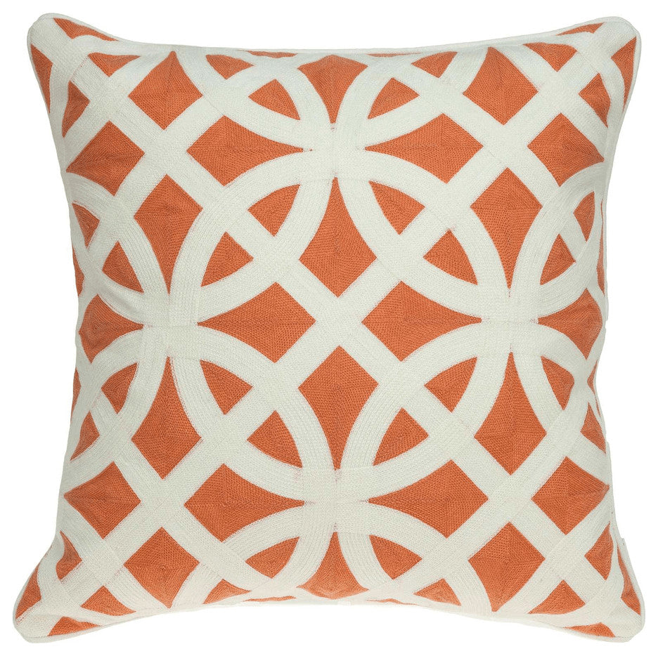 20" X 7" X 20" Transitional Orange Pillow Cover With Poly Insert