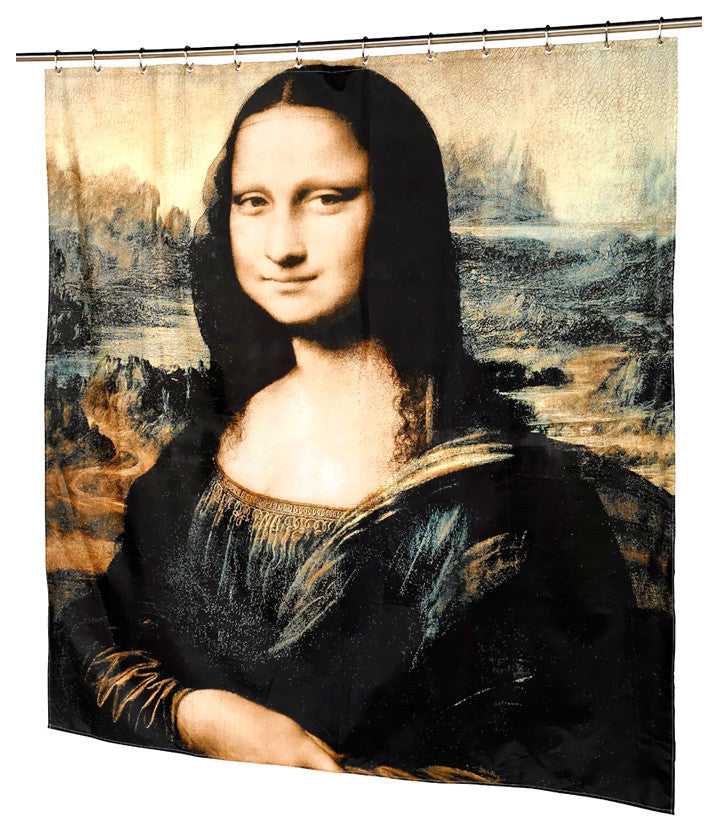 Mona Lisa Fabric Shower Curtain By Leonardo Da Vinci