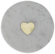 Heart Inlay Marble Serving Tray