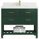 Parker 42 Single Sink Bath Vanity in Lafayette Green  2" White Quartz