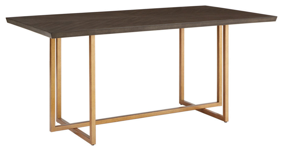 Chesher Gold Finish 68-inch Rectangular Dining Table