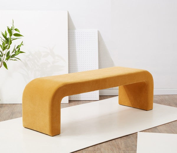 Safavieh Couture Caralynn Boucle Bench, Butterscotch