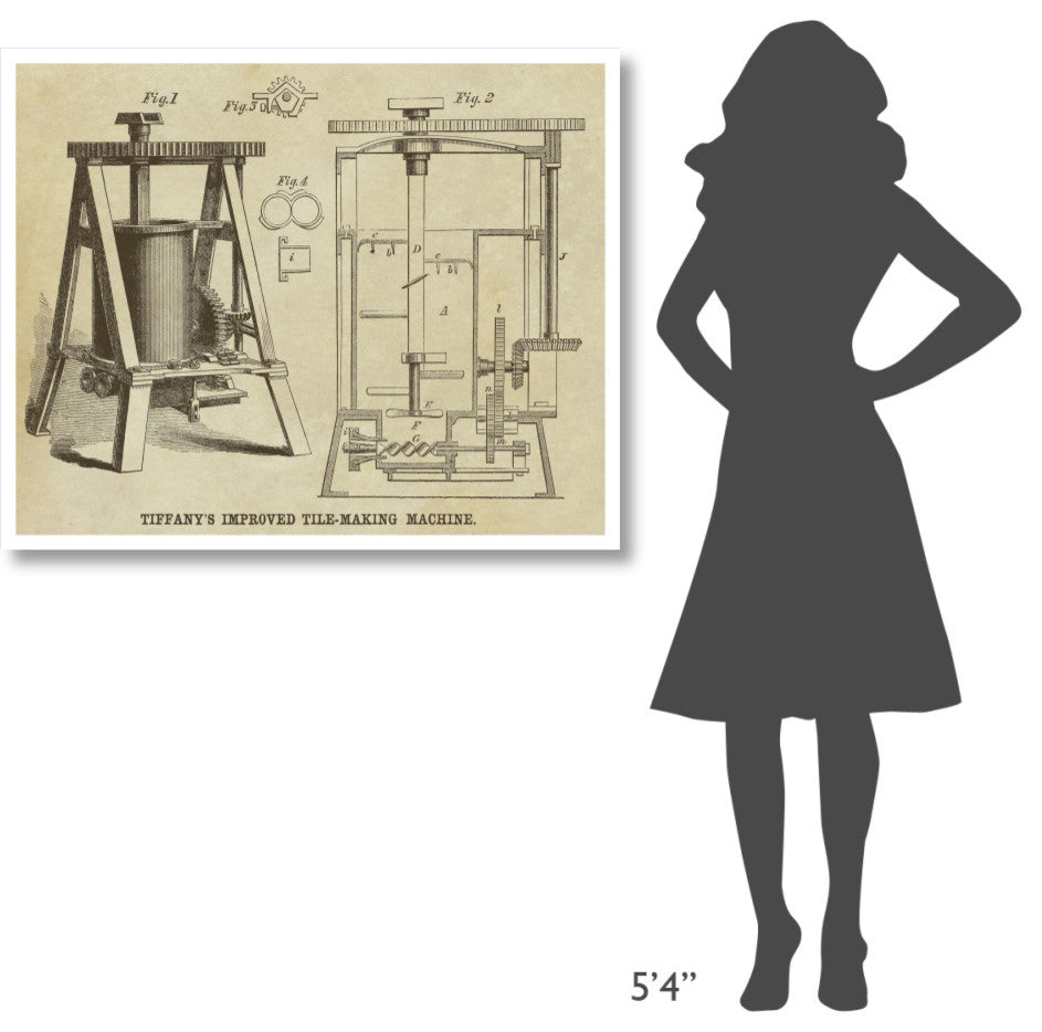 "Tiffany's Improved Tile Making Machine" Print by Inventions, 42"x34"