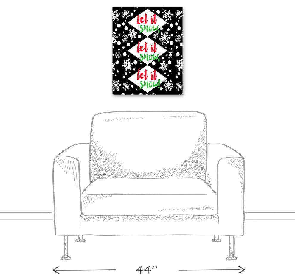 Let it Snow Canvas Wall Art, 16"x20"
